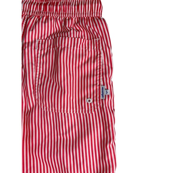 Maamgic Boys Swimsuit Swim Trunks  Size 8  Red Striped  Pool Beach Water Park - Picture 3 of 13